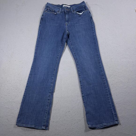 Levis Classic Bootcut Jeans Womens 27 Blue‎ Stretch Denim Mid Rise 30 Inseam - Picture 1 of 13